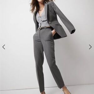 NWT WHBM Gray with Blush Pink Pinstripe Women's Suit Set